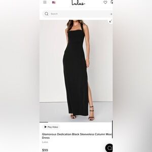 Lulus Glamorous Dedication Black Sleeveless Column Maxi Dress